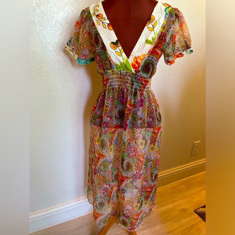 FANG Vintage Fashion Multicolor Dress Sz M